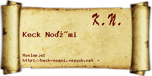 Keck Noémi névjegykártya